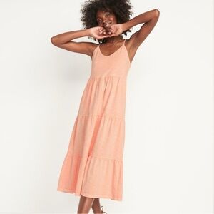 Elegant Peach Sleeveless Dress